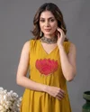 K 1207 By Naisha Roman Embroidery Kurti With Bottom Dupatta 